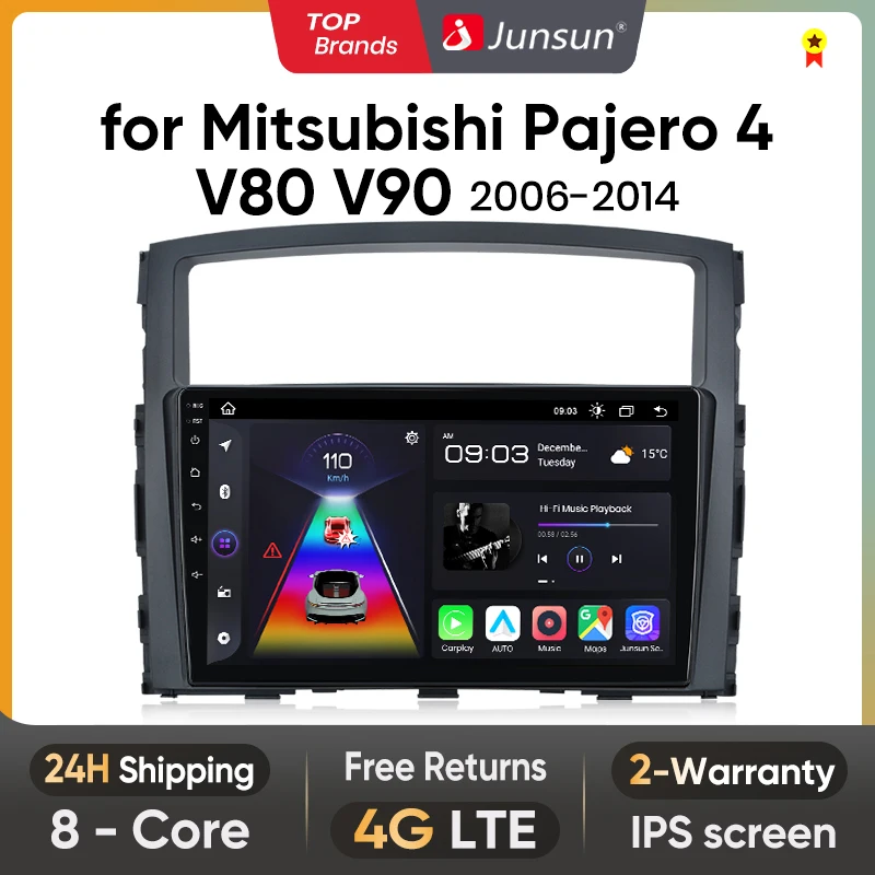 Junsun V1 Plus Car Radio For Mitsubishi Pajero 4 V80 V90 2006 - 2014 wireless CarPlay Android Auto No 2 din 2din DVD