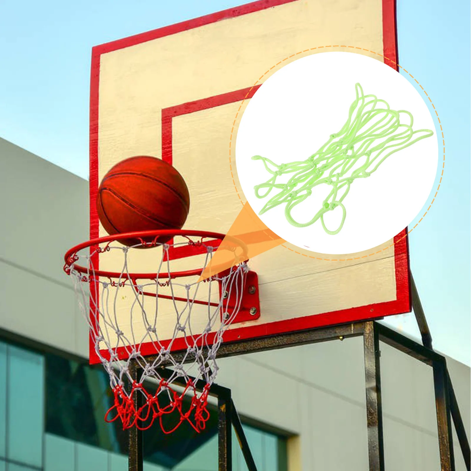 Lichtgevend basketbalnetvervanging Duurzaam Slijtvast Sterk nylon gaas Hoepel Draagbaar buitensportcadeau Vrienden