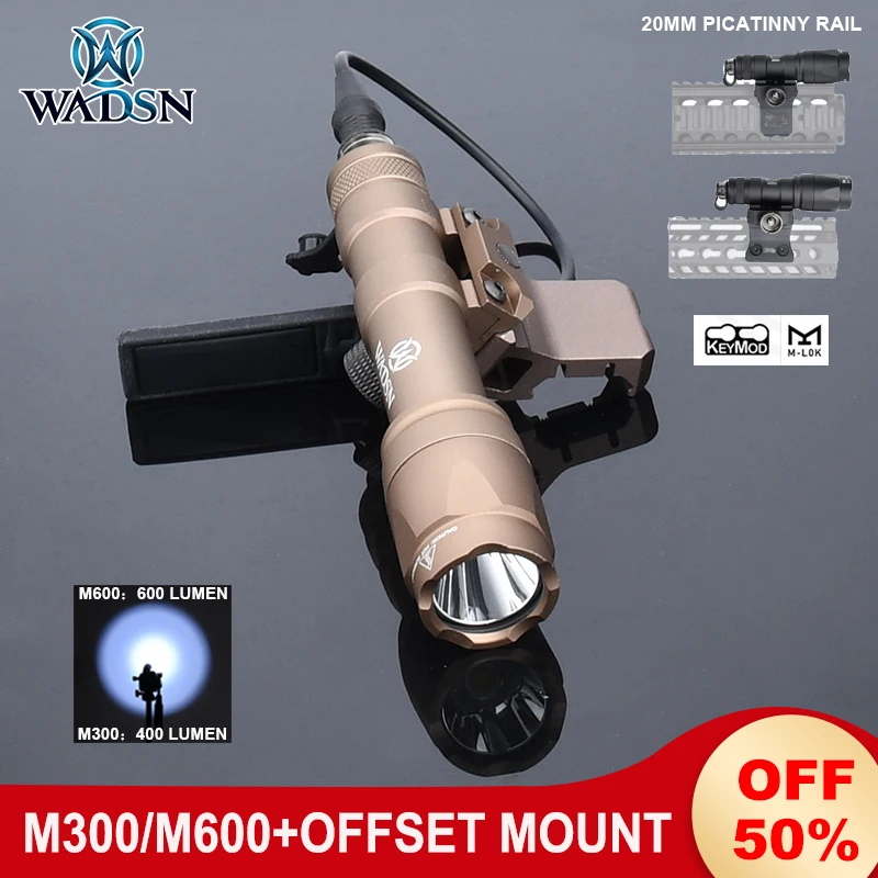 Wadsn Metal Offset Mount Tactical M300 M600 Hunting Scout Lights Mounting Base Dani-defens Mounts Fit MLOK KEYMOD 20mm Rail