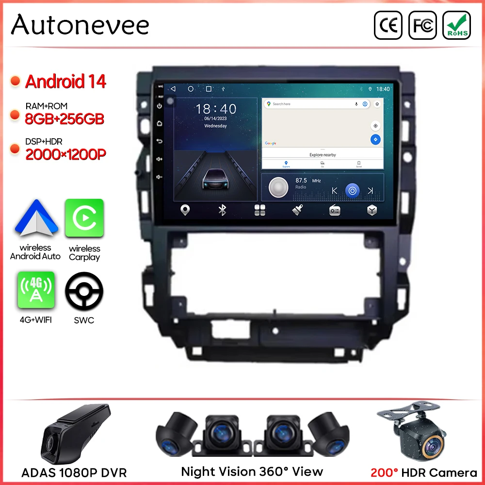 Android 14 For Volkswagen Golf Mk 4 2004-2008 Car Radio Carplay Multimedia Player GPS Navigation BT 4G Wifi Video Stereo No 2din