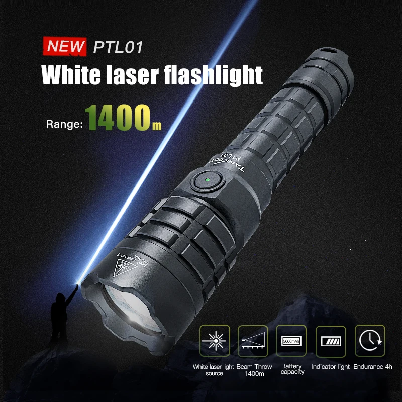 Tank007 PTL01 Patrol Security Police White Light Long Range Laser Light 500LM 1400M Target Tracking