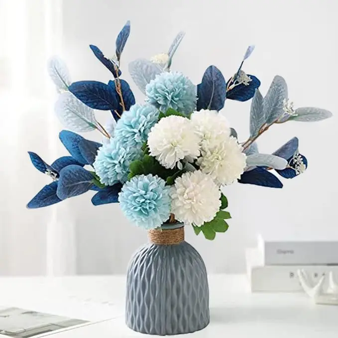 

2PCS Artificial Flowers, Faux Flowers, Fake Flowers, Large Leaf Embroidered, Realistic Imitation Hand Flowers for Living Room, D