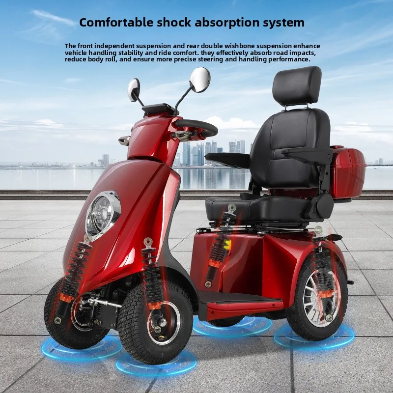 

Electromagnetic brake electric four-wheeler, elderly leisure scooter, adult household car, cross-border foreign trade manufactur