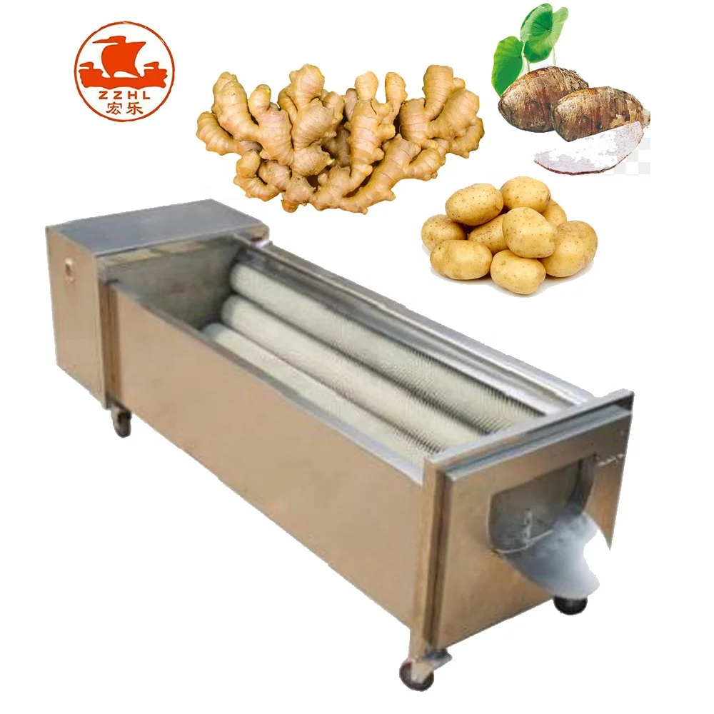 Vegetable Cassava Potato Carrot Ginger Cleaning Washing Peeling Machine with Impurity Polishing Function