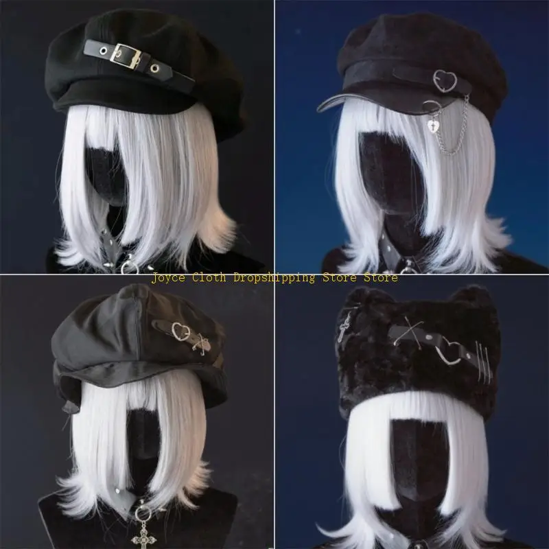 القبعات اليدوية سحابة للجنسين قبعة الرسام للفتيات قبعة أجرة داكنة للترفيه في الهواء الطلق قبعة حديثة الملحقات 10CD #4