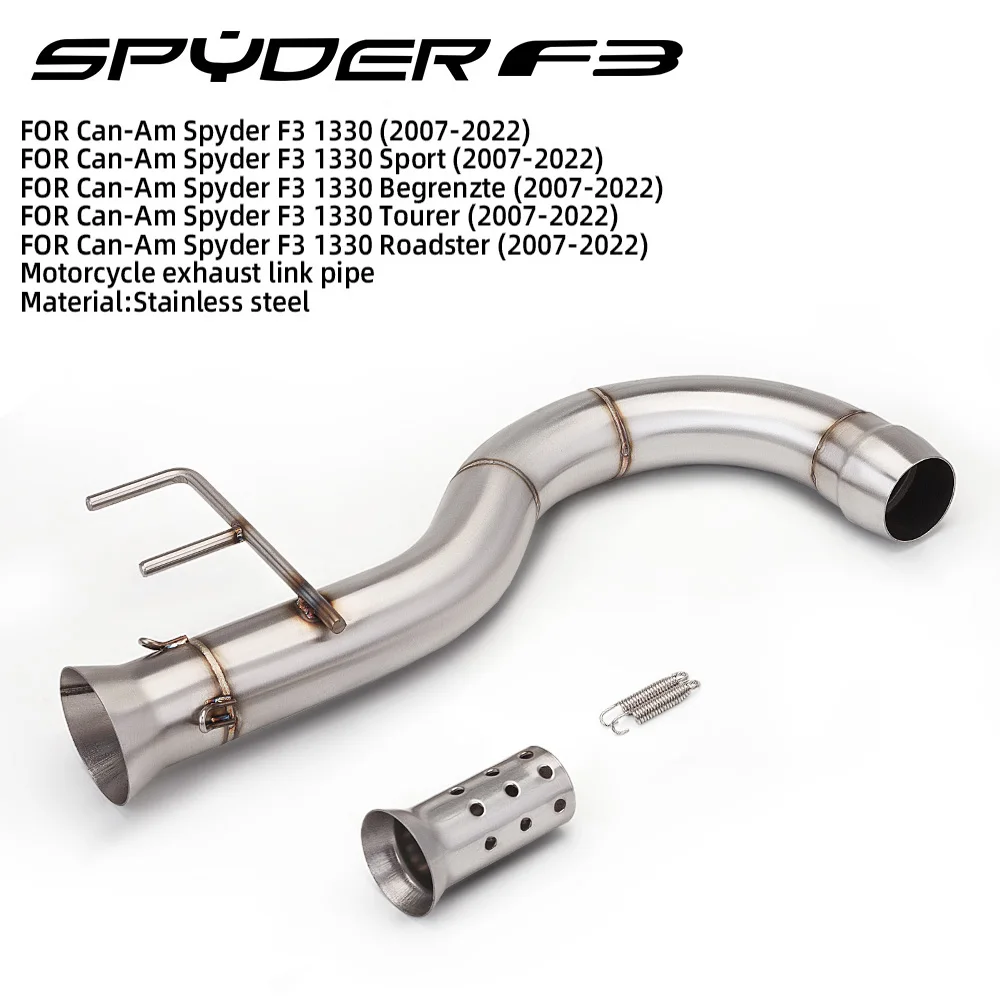 Motorcycle exhaust Downpipes For Can-Am Spyder F3 1330 Sport Begrenzte Tourer Roadster spyder exhaust F3 link pipe with DB kill