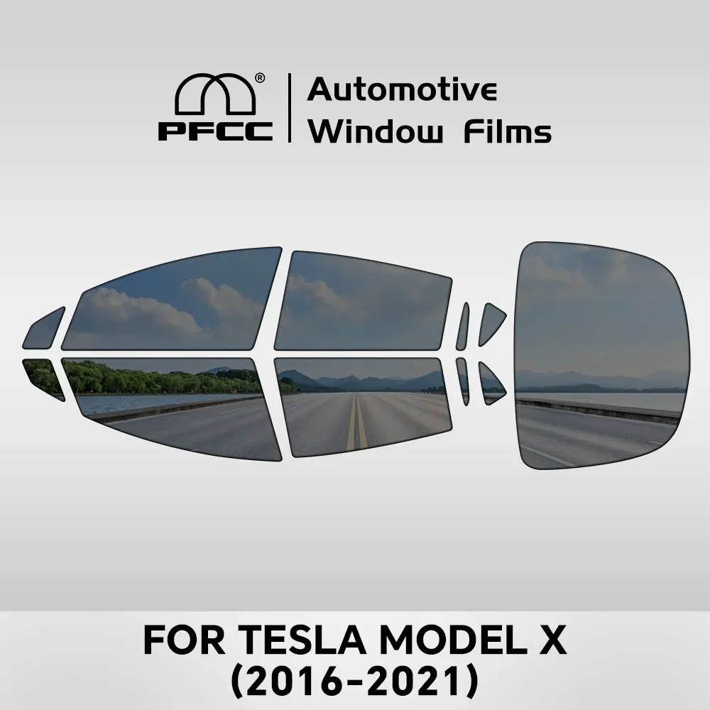 

PFCC Pre-cut Car Window Privacy Tint Film For Tesla Model X 2016-2021 Auto Sticker Foils Ceramic Solar UV Protector Mirror Films