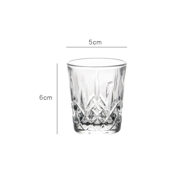 TOPLIVING 4/6pcs Sets 50ml Carved Small Wine Glass Light Luxury Diamond Vodka Cup Elegant Shot Glass Party Spirits Cup High End 