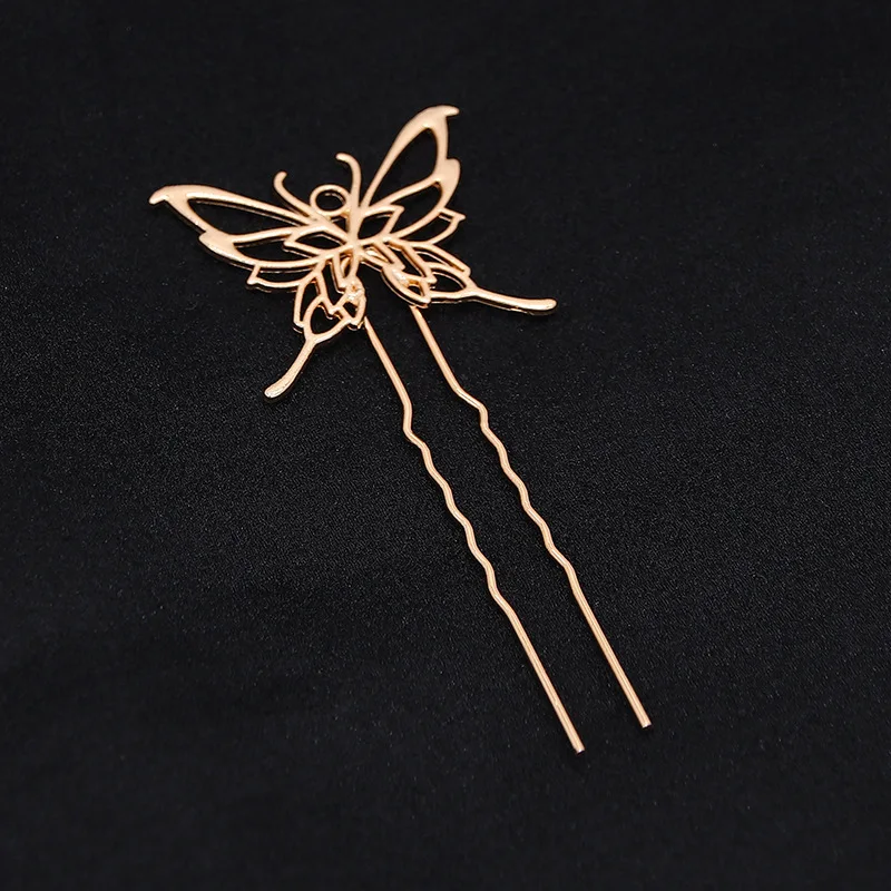 

Elegant Alloy Butterfly Hairpin - Vintage Ancient Style for Han Chinese Headdress