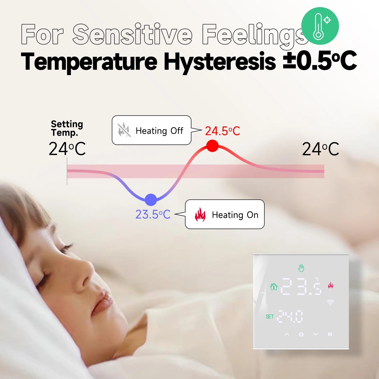 Beok-Tuya ThermoandreWifi Gas Bomicrophone, Chauffage au sol chaud, Contrôleur de température, Thermorégulateur intelligent, Fonctionne avec Alice,