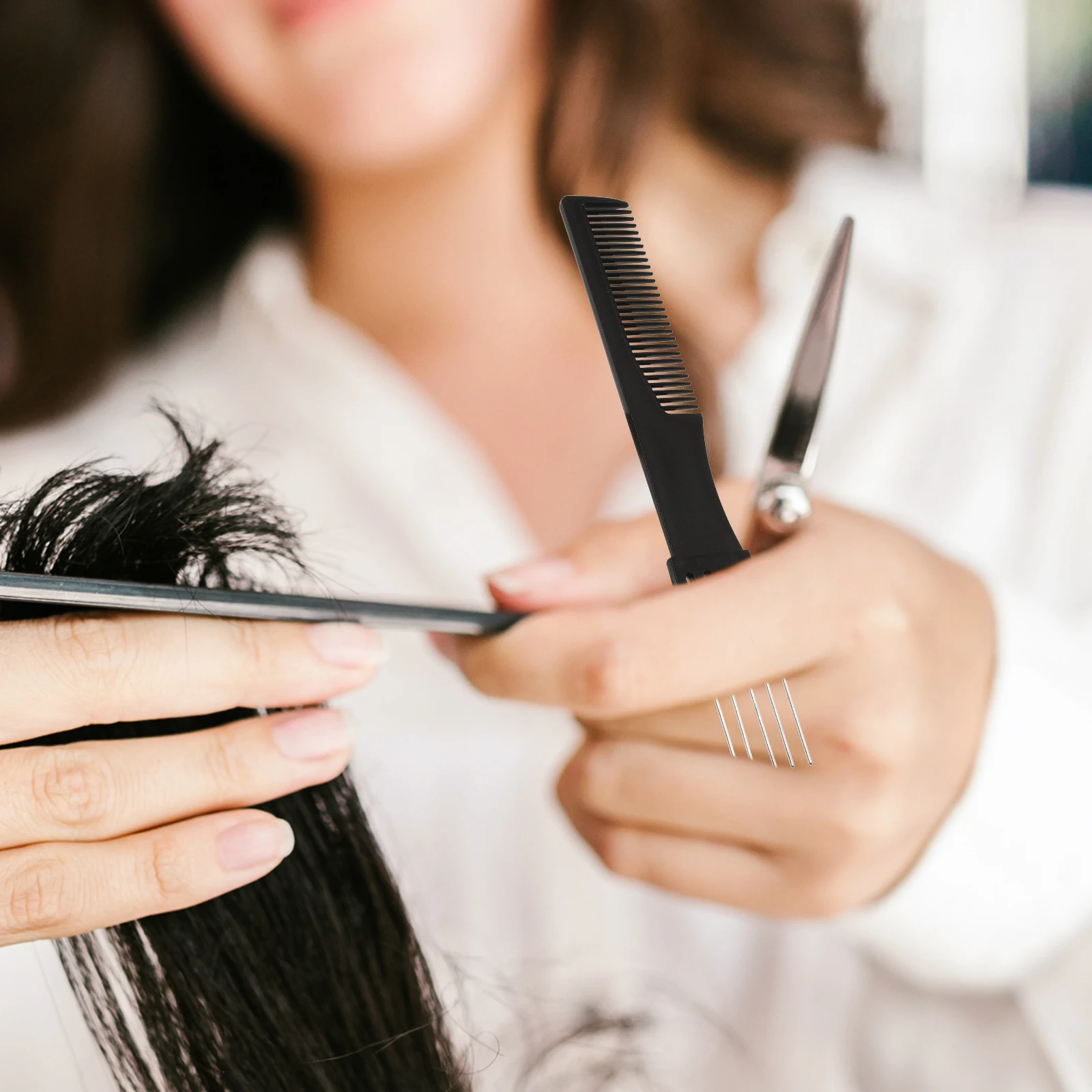 

5pcs Steel Needle Comb Metal Hair Pick Professional Hairdressing Fork Comb Durable Ergonomic Design Hair Styling Tool For