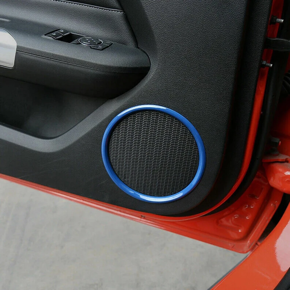 For Ford For Mustang 2015 2022 Interior Door Speaker Ring Trim Bezels for Factory Speaker Cutout Visual Upgrade