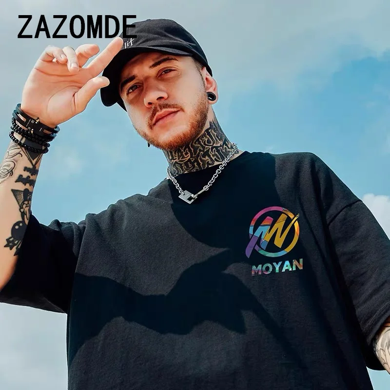 ZAZOMDE Harajuku Oversized T-shirt Men Summer Cool Unisex Tops Hip Hop Funny Print Tshirt Casual Cotton T Shirt Streetwear Loose