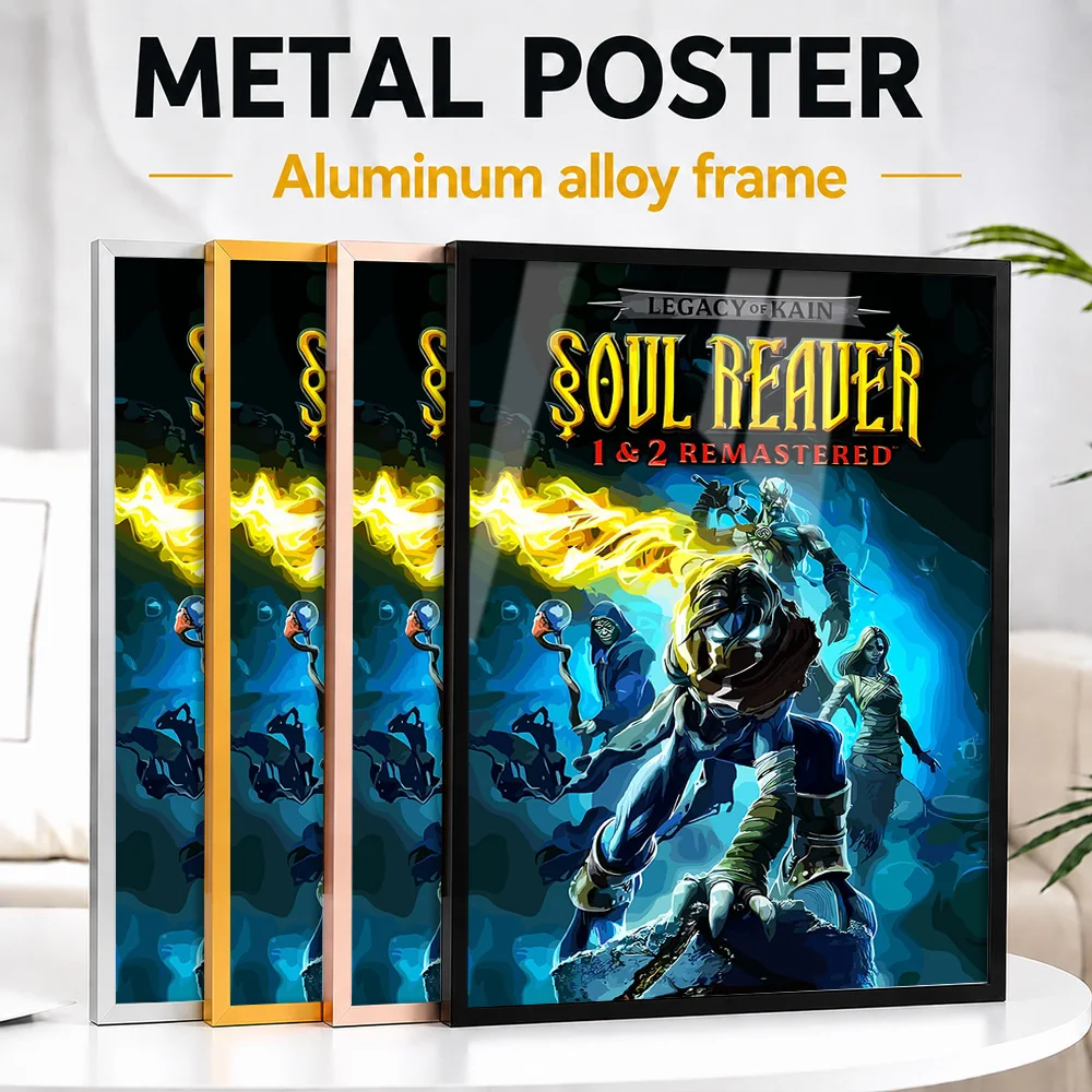 Legacy Of Kain Soul Reaver 1 & 2 Remastered Framed Metal Print Customized Hero Tribute Wall Art For Players Decorating Game Room