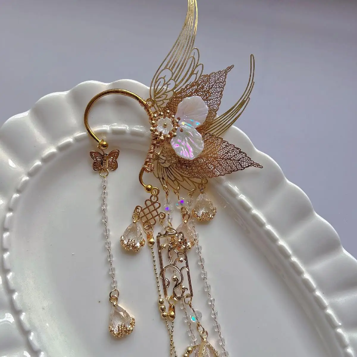 Boucles d'oreilles elfe, Costume ancien, accessoires de fée, douce princesse, accessoires Hanfu suspendus, accessoires Super féeriques, nouvelle collection 2025