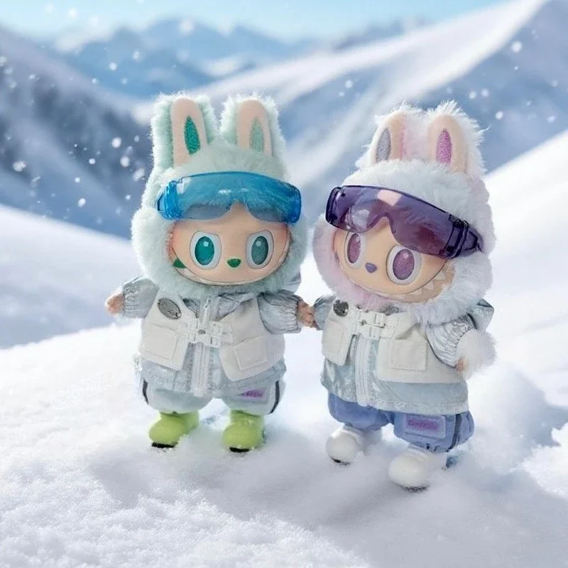 

Серебряный плащ, лыжная доска для куклы Labubu 3,0, уличная лыжная экипировка для куклы Ropa Labubu, аксессуары для одежды, рождественский подарок