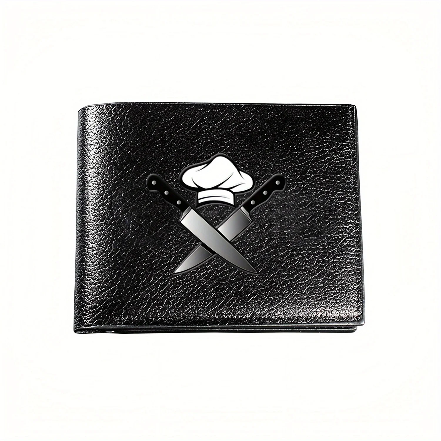 

Crossed chef knives and chef hat logo. Business Mens Casual Elegant Simple Practical Quality Wallet Stylish Printing Graphic Cr