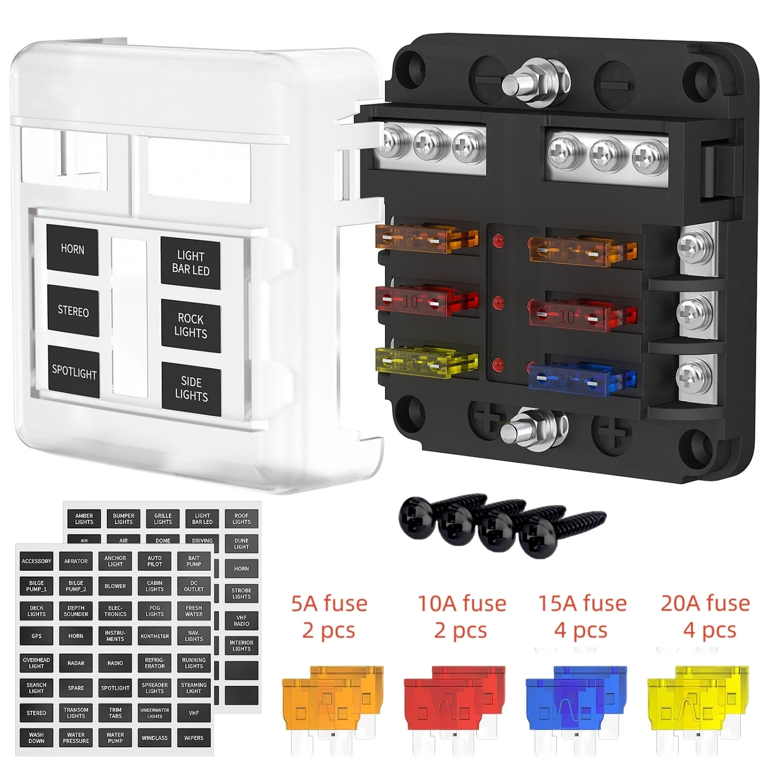12V Fuse Block 6 Wa…