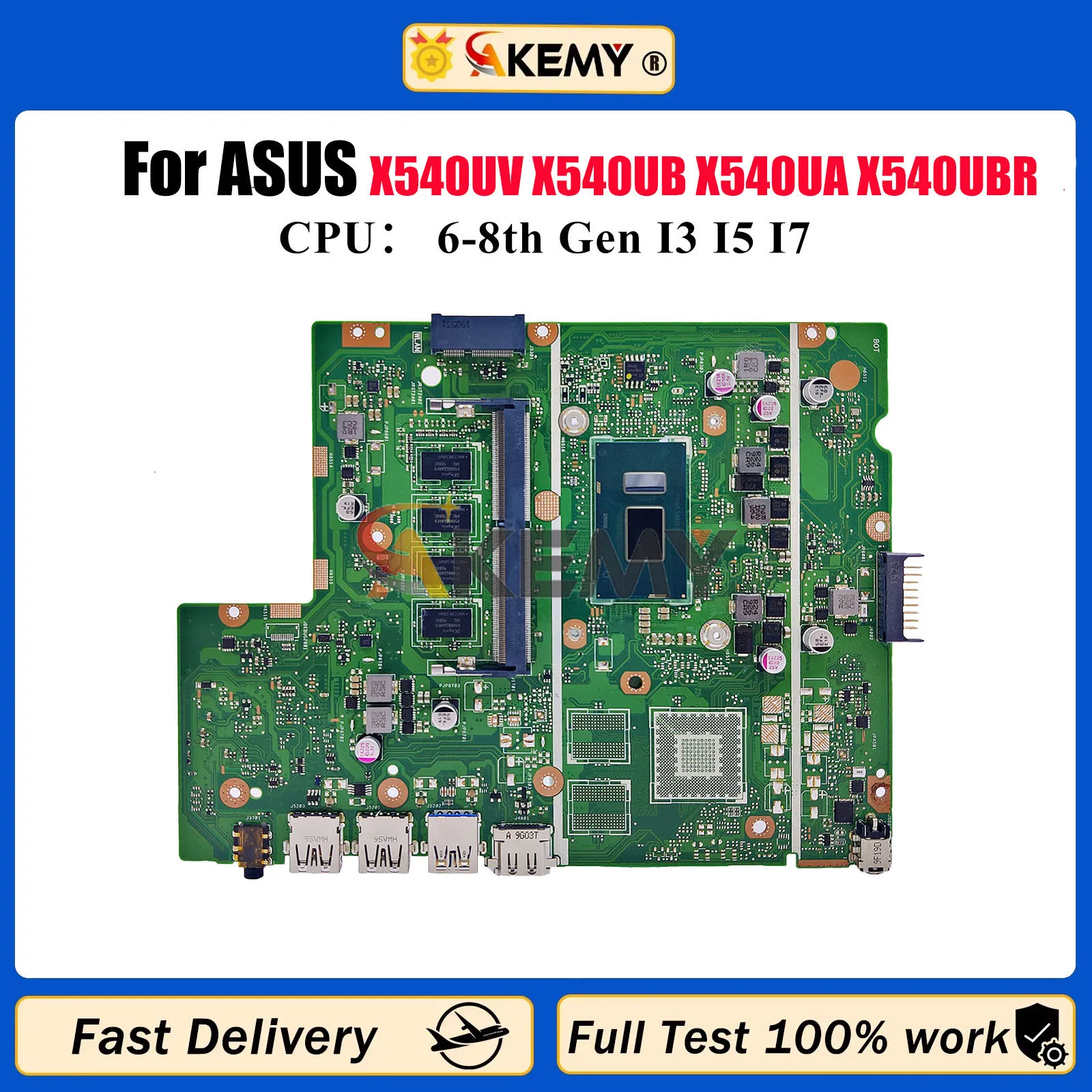 

Материнская плата для ноутбука X540UA ASUS X540U X500U R540U P540U F540U A540U X540UV X540UB X540UAR X540UBR с процессором I3 I5 I7