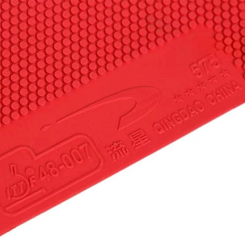Meteor 575 Table Tennis Pimples Rubber - White Sponge Fast Attack Ping Pong Gums ITTF Approved (Red/Black)