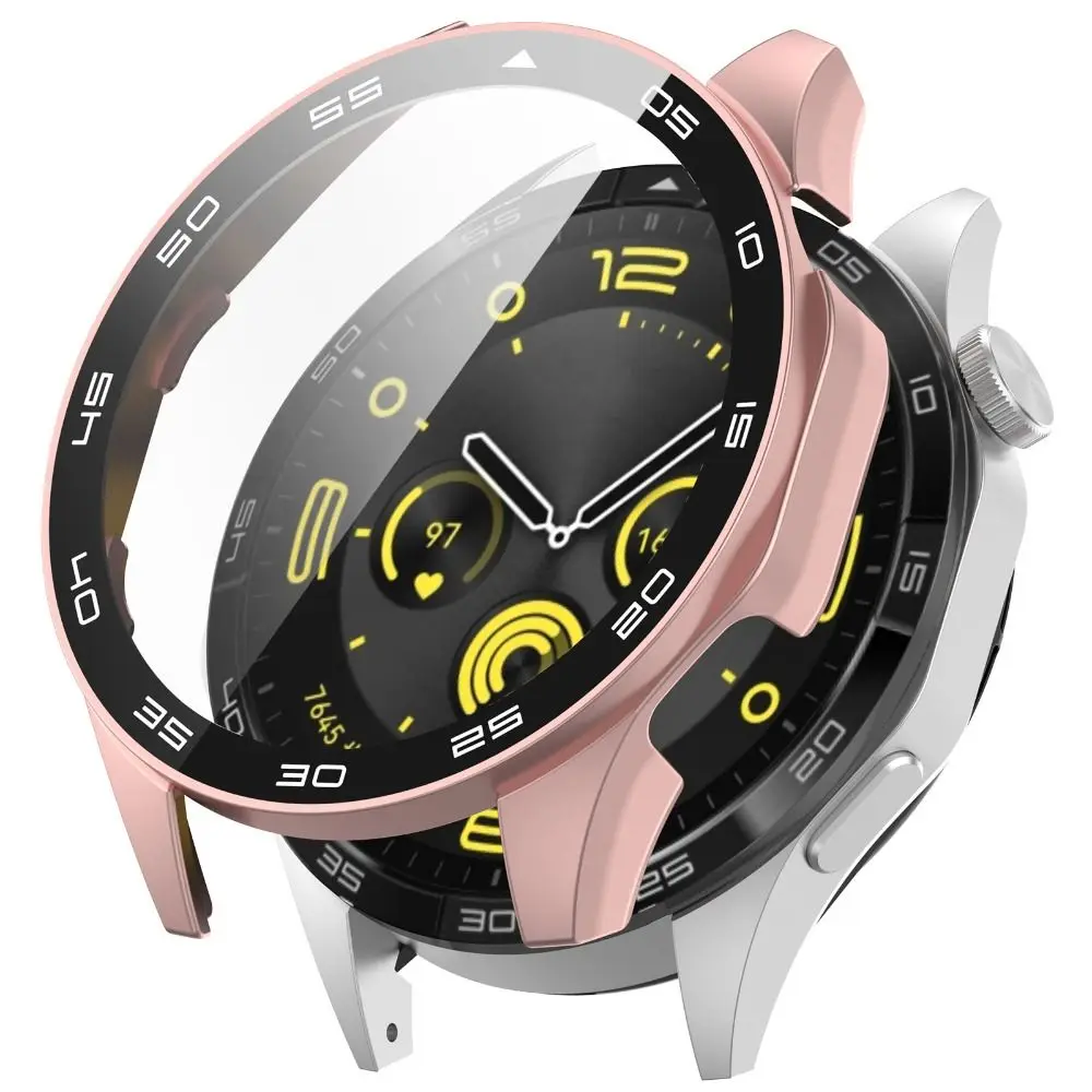 New Tempered PC Protective Case with Scale Shell Screen Protector Watch Hard Cover Shell for Huawei Watch GT 4 46MM Smart Watch