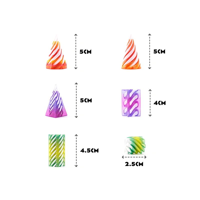 3D Printed Spiral Cone Toy Fidget Toy Impossible Pyramid Passthrough Sculpture Mini Vortex Thread Illusion For Kids And Adults