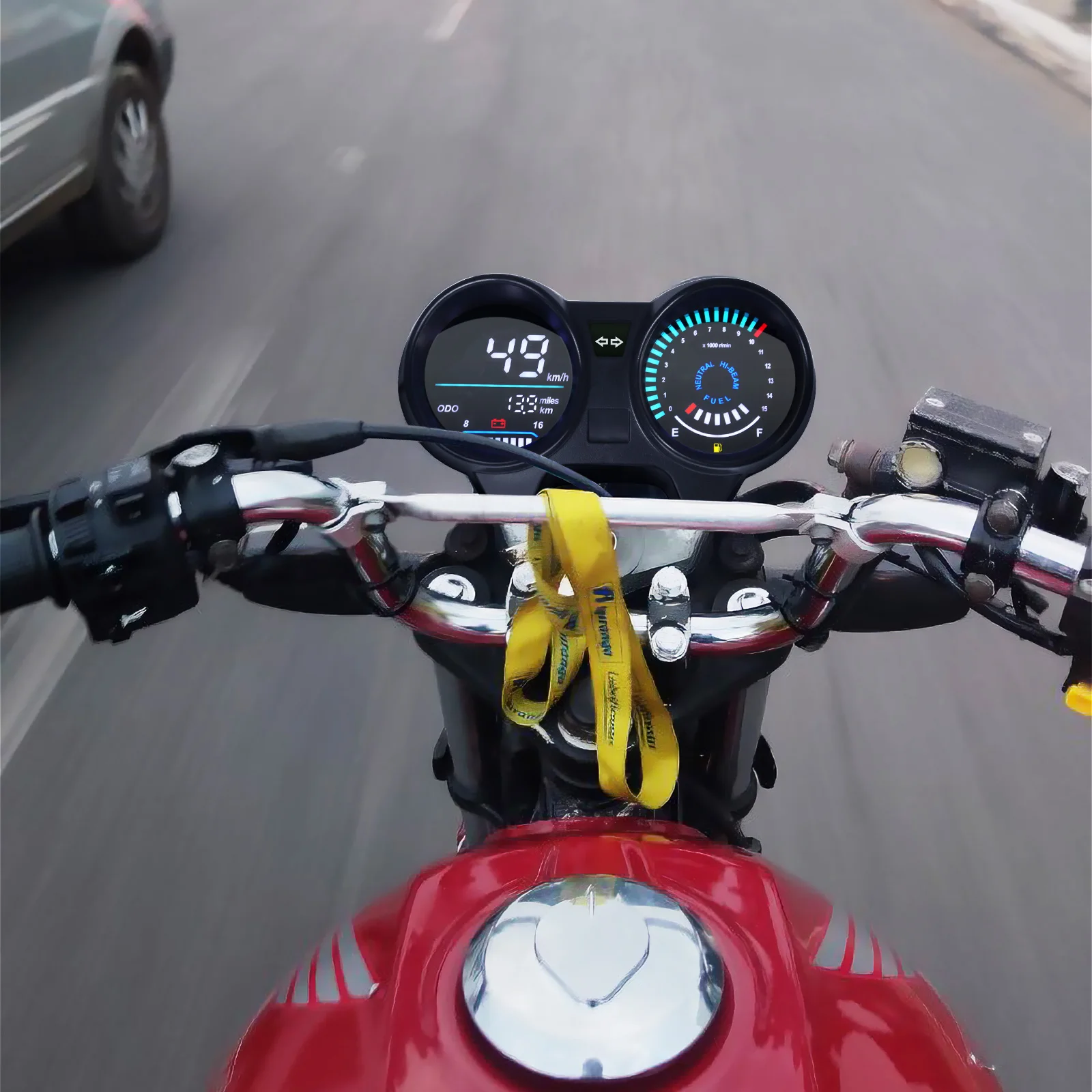 Cyfrowy prędkościomierz motocyklowy LED do CG125 Miernik obrotów Moto Dashboard Panel cyfrowy do TITAN 150 Honda CG150 Fan 150 — zdjęcie 2