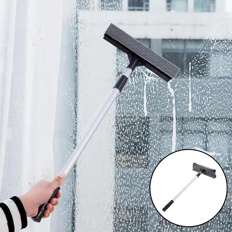 Home Accessories Wiper Shower Squeegee | 2-in-1 Telescopic Glass Cleaner Car Window Squeegee For Bathroom Mirror Tiles Cleaner