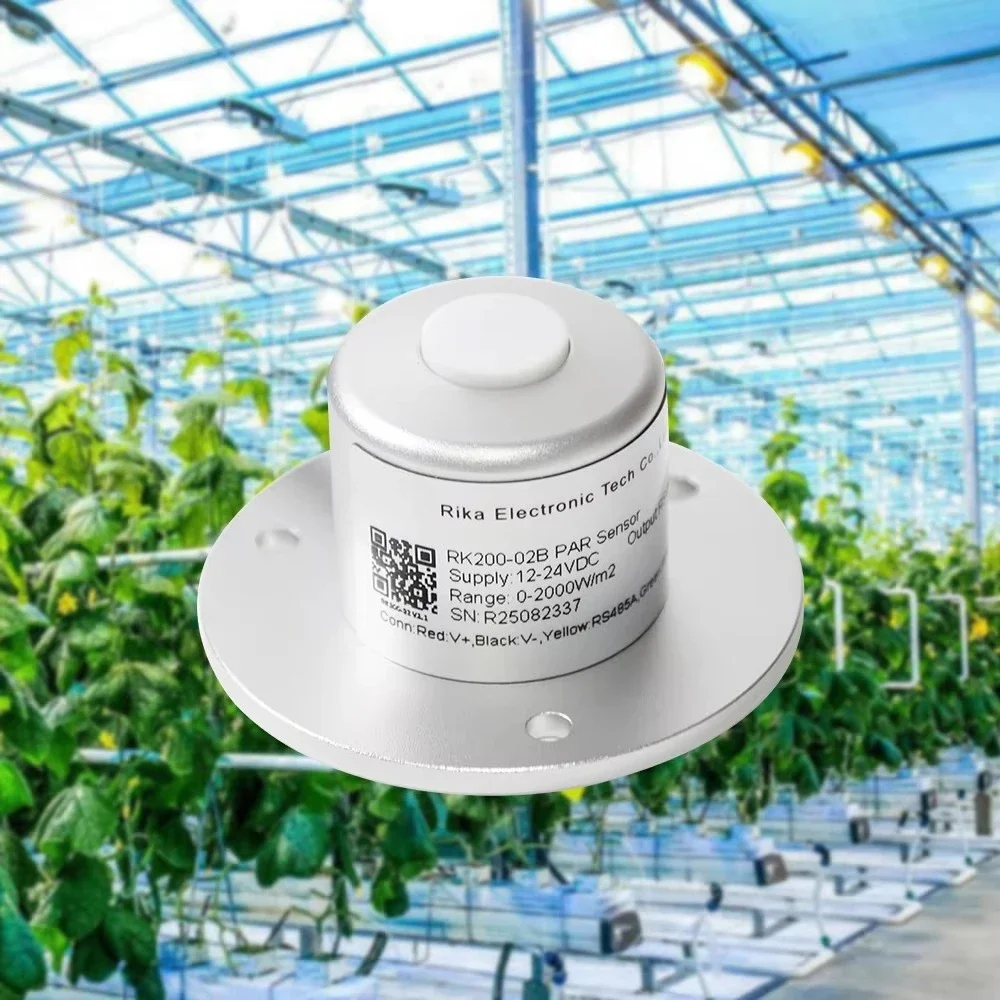RIKA Optical Agricultural Light Sensor PAR 350-1100nm W/m 4-20mA for Crop Photosynthesis Solar Radiation Microclimate Study