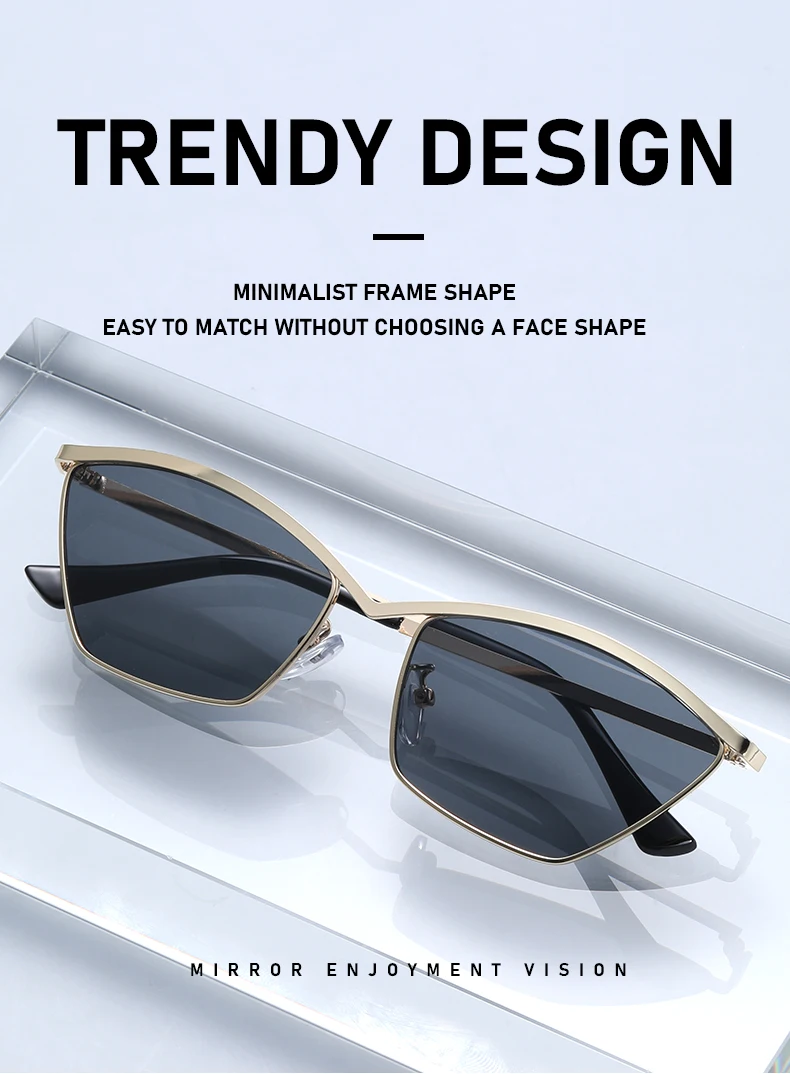 Neue trendige Cat-Eye-Sonnenbrille mit Retro-Metallrahmen, hochwertige UV-beständige Sonnenbrille für Männer und Frauen 2508 – Detail 5