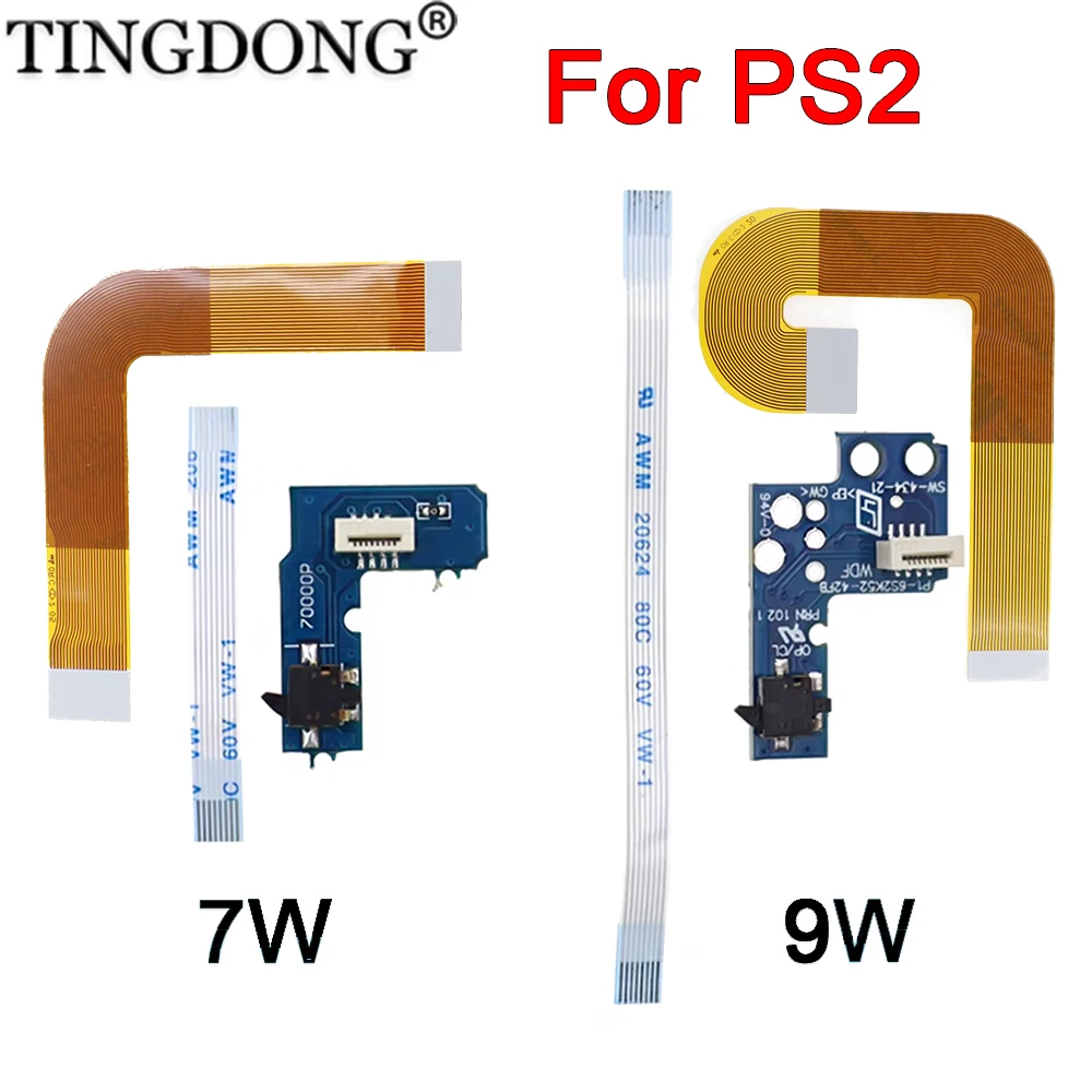 Replacement Power Switch Board + Laser Flex Ribbon Cable Kit For PS2 SCPH-70000 90000 Console Repair Parts