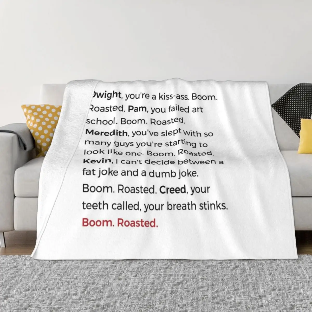 

The Office - Boom. Roasted. Throw Blanket Fluffy Soft Blankets Sleeping Bag Blanket warm blanket for winter