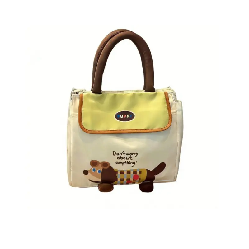 

Insulated Bento Bag for Office, Students, Kids, Thick Aluminum Foil, Portable Cartoon Puppy Lunch Tote