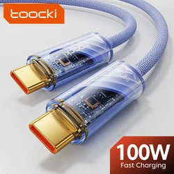 Toocki 100W USB Type C To Type C Cable Transparent PD Fast Charging Cable Type C 100W 60W For Samsung Xiaomi POCO Realme Macbook