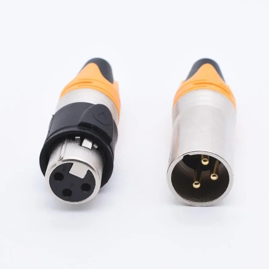 2PCS 3-Pin Waterproof XLR Male Female Plug Socket for Microphone Mixer Audio Amplifier Connection