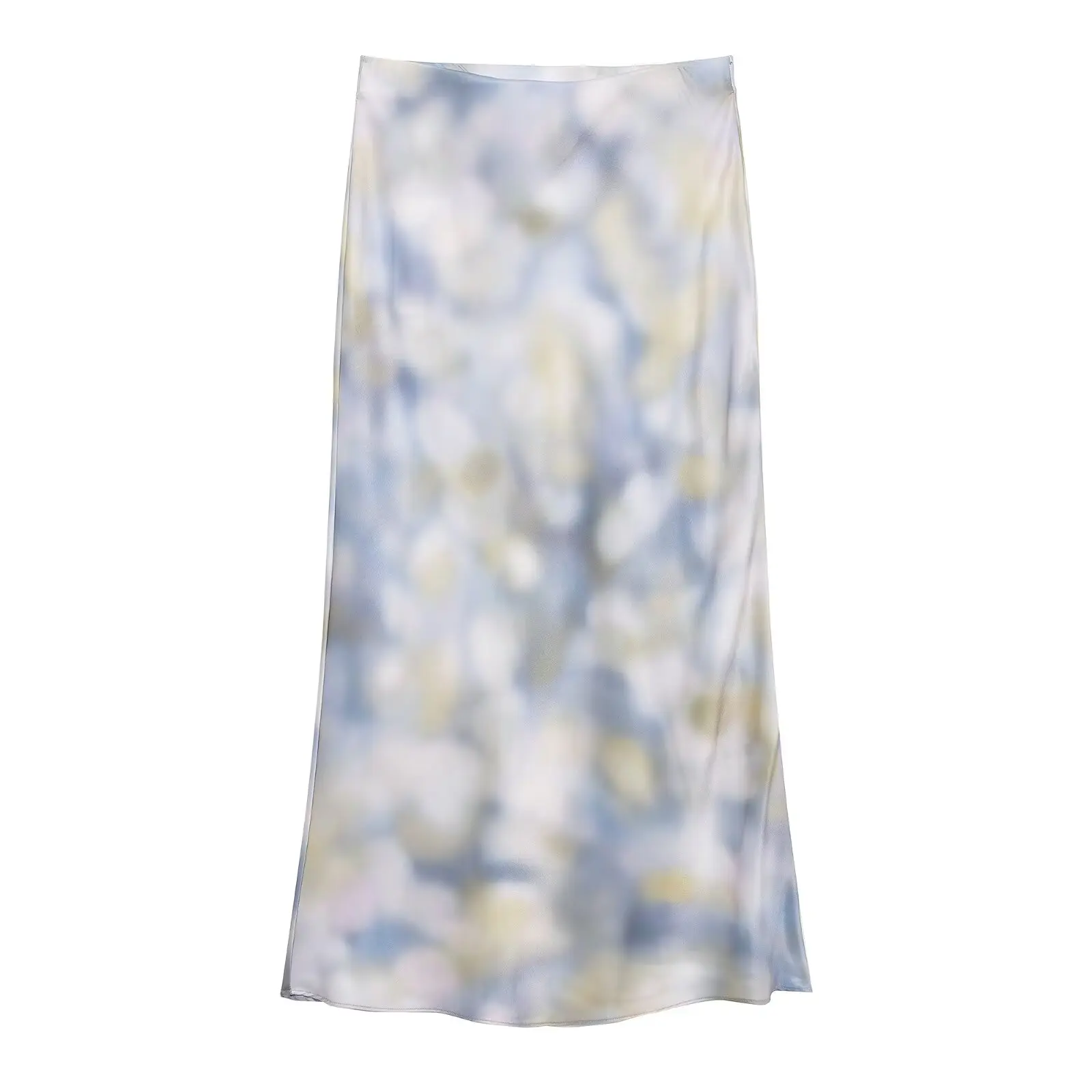 

Elegant Women Fashion Tie Dye Print Soft Touch Midi Skirt Faldas Mujer Female Summer Elastic Waist Casual Slim Skirts QUN9093