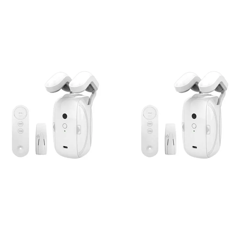 Exquisite-2X Tuya Smart WIFI Automatic Curtain Opener+Remote Roman Rod Curtains Switch Robot Remote Control For Alexa Google Hom