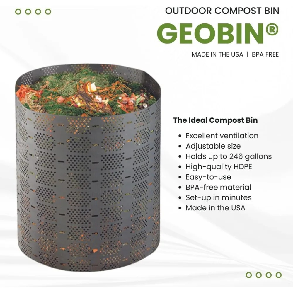 مصنوعات المعزوفة جيوبين كومبوست بن - 246 جالون، قابلة للتوسيع، سهلة التجميع، صنع في الولايات المتحدة الأمريكية، مكون خارجي وفناء خلفي
