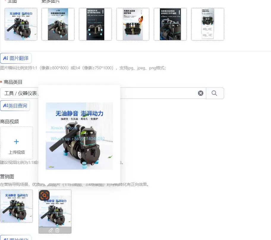 Miniature portable oil-free air compressor Backpack air pump 12V DC compressor Small air pump