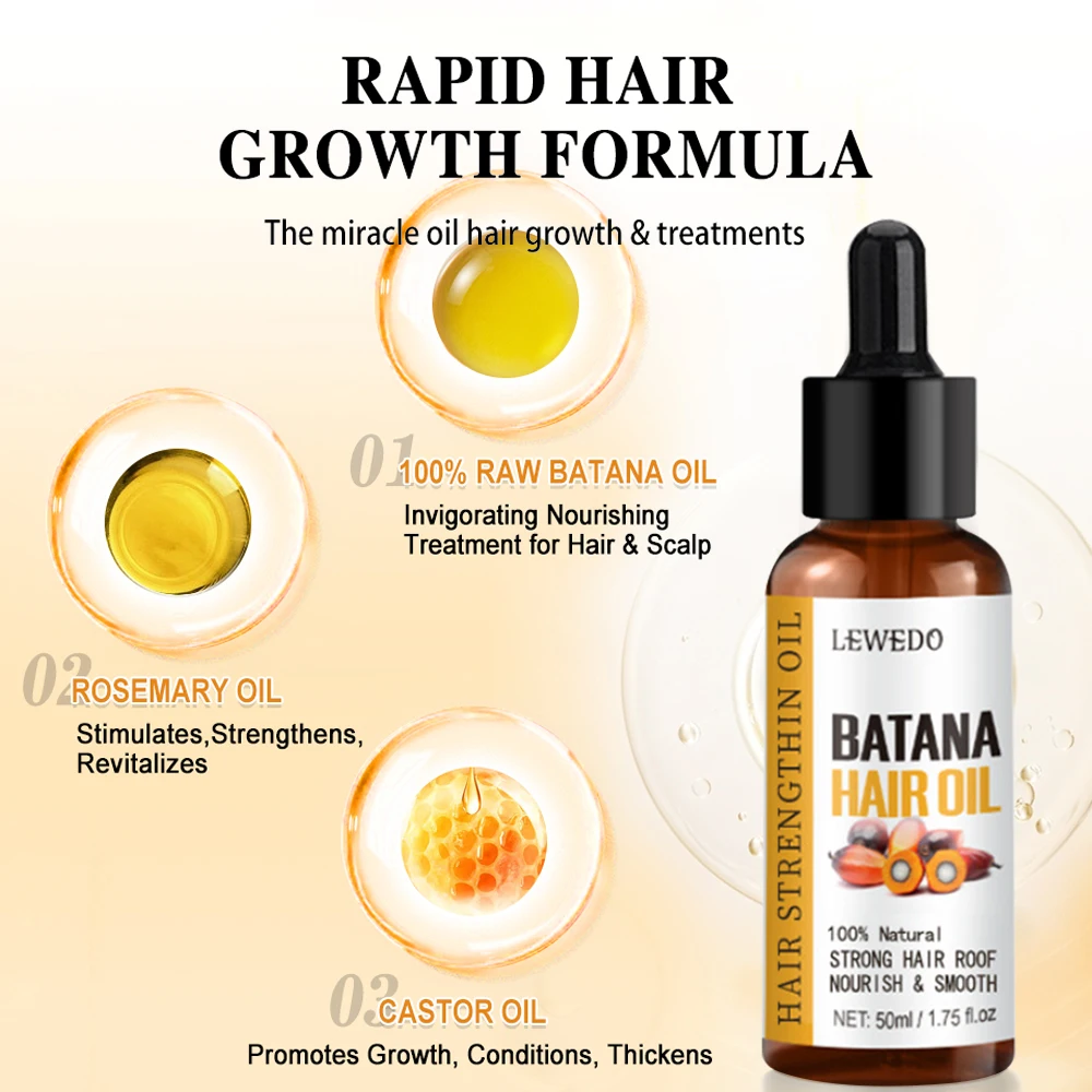 Batana Oil 100% Pure African Hair Growth Oil Batana Hair Growth Mask Butter Anti Hair Loss Break Black Hair Regrowth Treatment