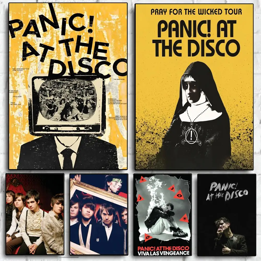 Pop Singer Pop Singer P-panic At The Disco Poster Self Adhesive Wall Art Decor for Bedroom Living Room Office Home Decor Gift