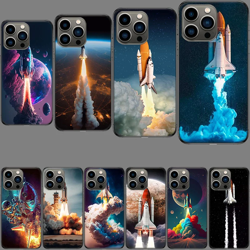 Space Shuttle Navigation Phone Case For Apple Iphone 15+ 14 Plus 16 Pro Max 12 13 Mini 11 Pro X XS Max XR Cover Shell Coque