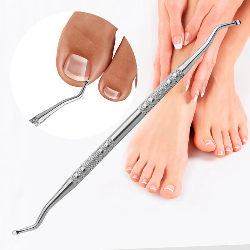 2 pezzi gancio incarnito Double Ended incarnite correzione alluce File Toe cura delle unghie strumento per la cura dei piedi Manicure Pedicure unghie dei piedi