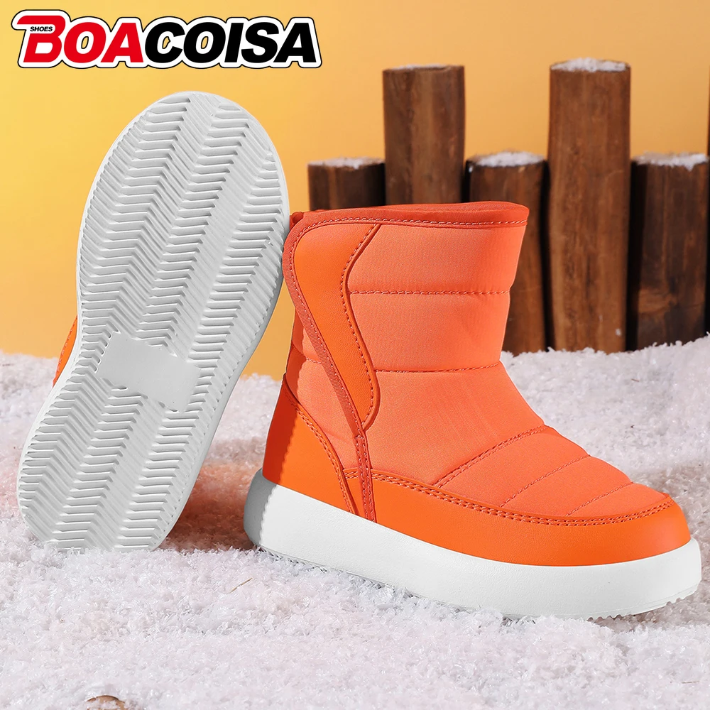 Sepatu Bot Salju Anak-anak Hangat Musim Dingin Sepatu Kasual Anti Selip Tebal Tahan Air untuk Anak Laki-laki Perempuan Sepatu Kets Anak Luar Ruangan Katun