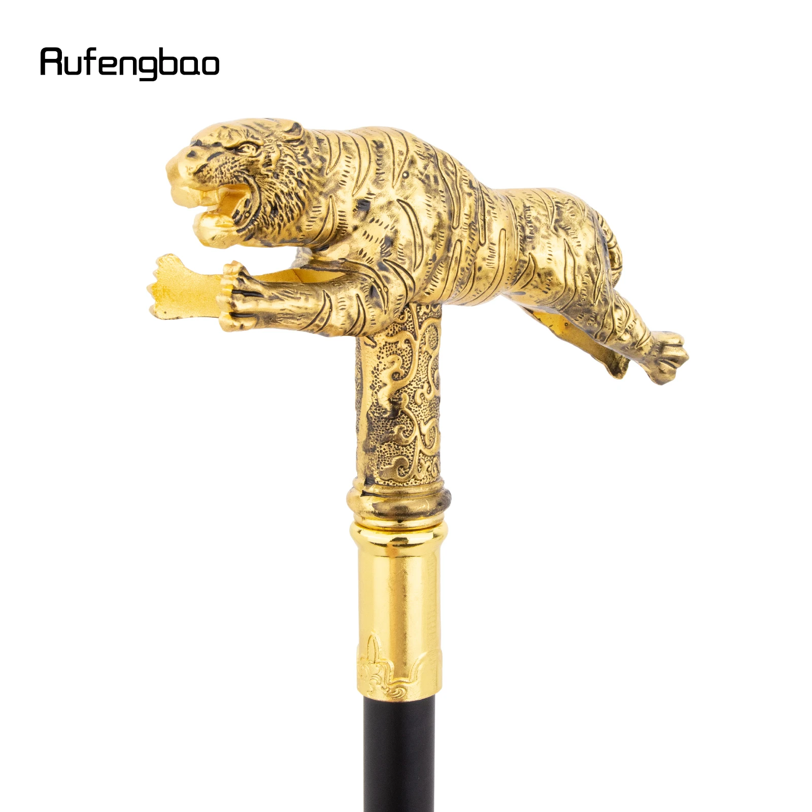 Bastón decorativo de tigre dorado a la moda, bastón para caminar Cospaly, varita de mazza de Halloween, bastón para actuación en escenario, 90cm