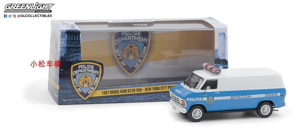 1: 43 1987 Dodge Ram B250 Bread Police Car  Diecast Metal Alloy Model Car Toys For  Gift Collection