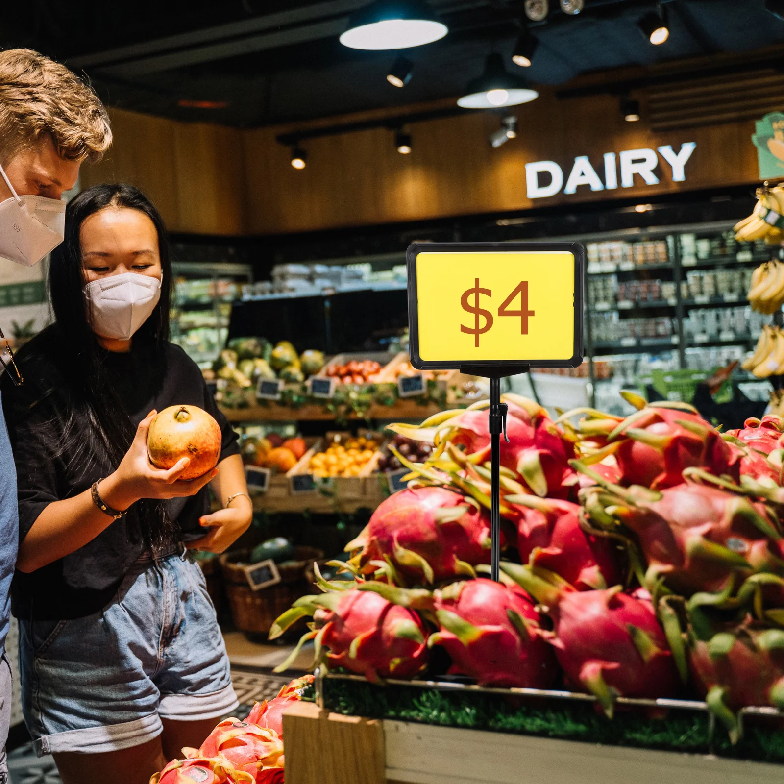 

Promotional Sign Holder Adjustable Plastic Display Stand For Indoor Outdoor Use Multi-Function Banner Price Tag Holder Store