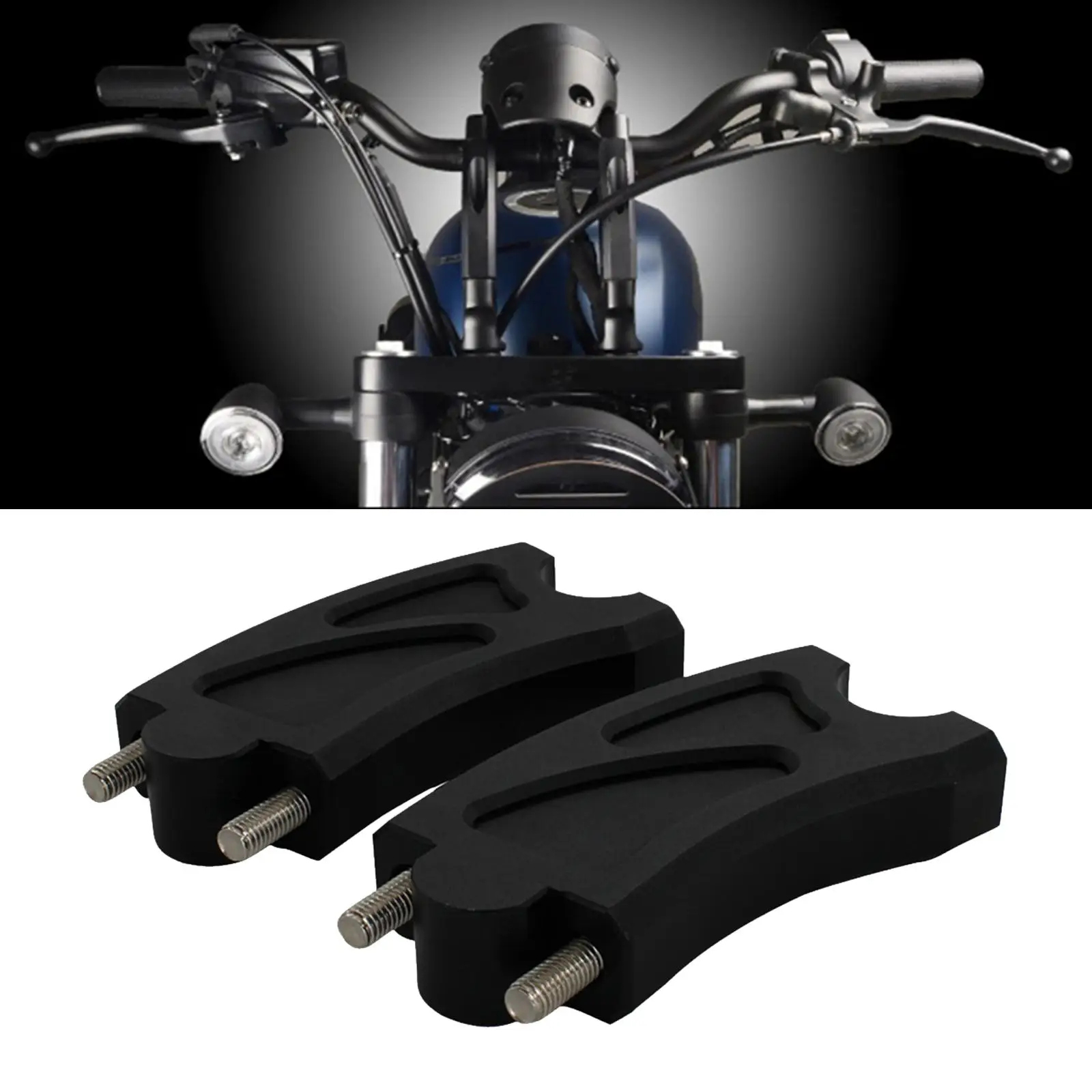 

MagiDeal Universal Handle Bar Risers Connector for Rebel CMX500 CMX300 Black