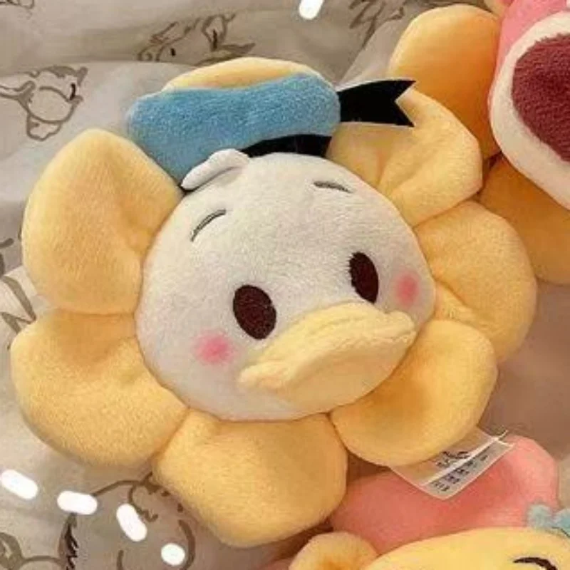 디즈니 귀여운 꽃 도널드 덕 부드러운 인형 키체인 백팩 장식 차량용 장식 소녀 크리스마스 선물
