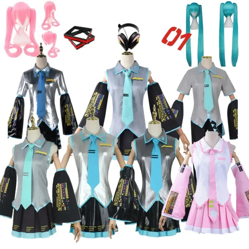 Miku 2024 Cosplay Wig Costume Japan Midi Dress Beginner Future Female Halloween WOMEN'S Men Size MN12